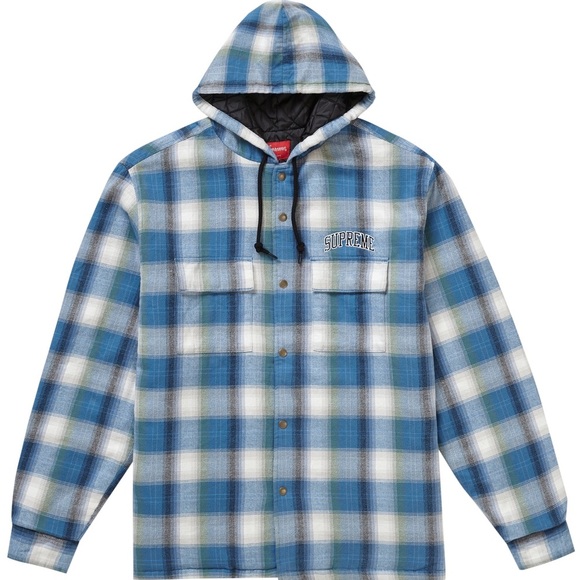 hooded plaid work shirt supreme
